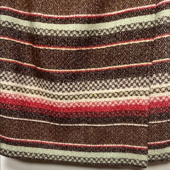 Red and Brown Mini Wrap Skirt for Casual Occasions - Picture 3 of 11